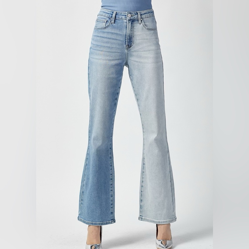 Women's Two toned Blue Flared Jeans